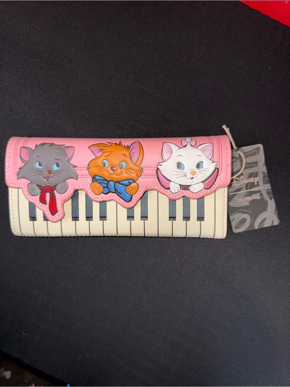 Disney x Loungefly Pink Piano Keyboard Wallet with Aristocats